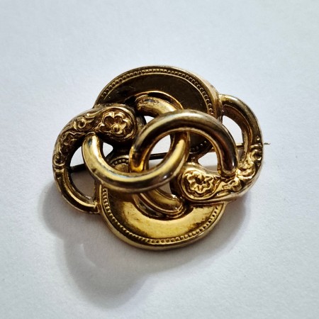 Vintage Broche d'amoureux plaque or 1900.