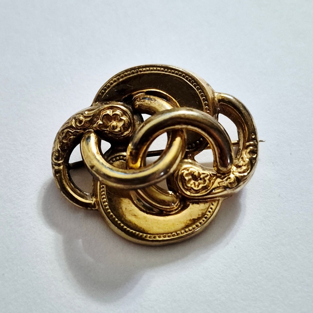 Vintage Broche d'amoureux plaque or 1900.