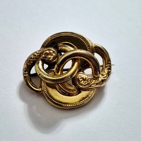 Vintage Broche d'amoureux plaque or 1900.