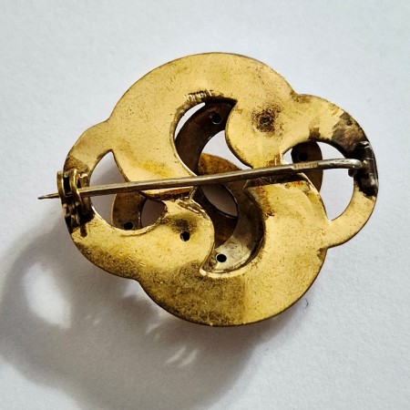 Vintage Broche d'amoureux plaque or 1900.