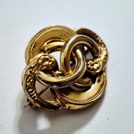 Vintage Broche d'amoureux plaque or 1900.